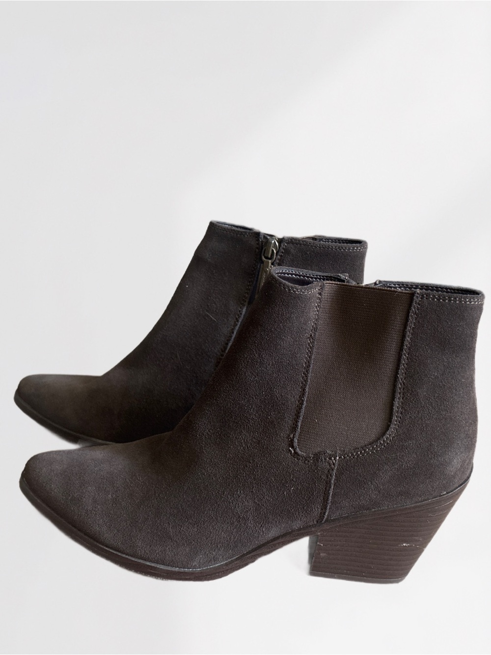 Blondo Brown Suede Ankle Booties with Side Zip Size 9